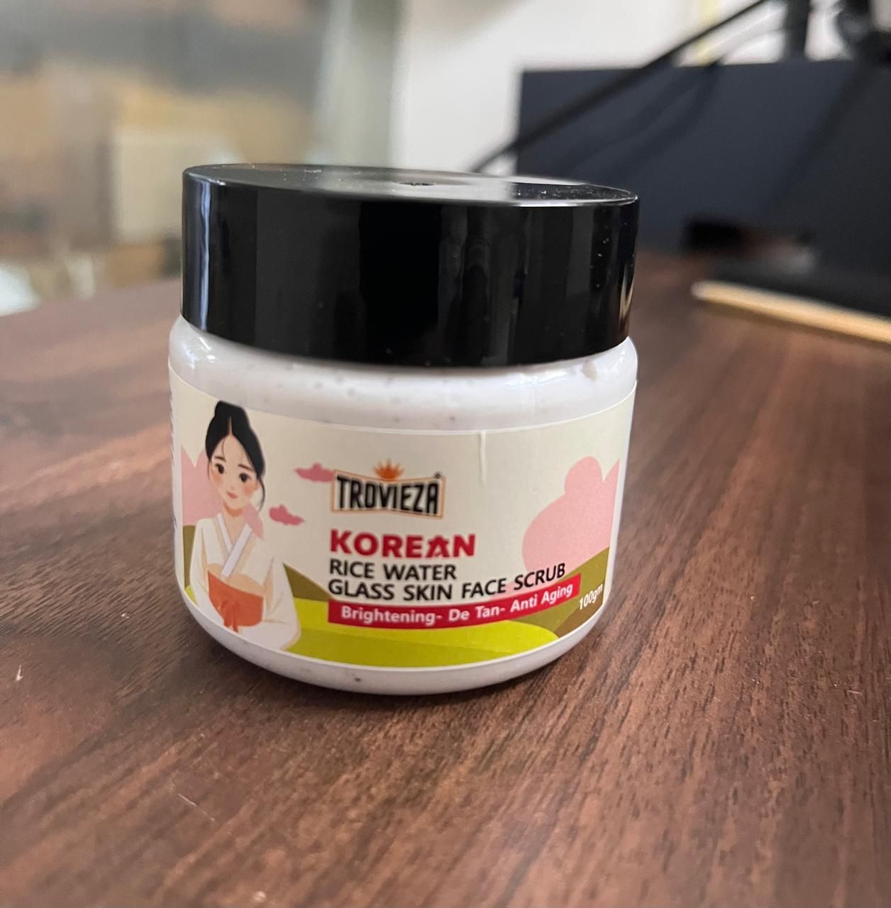 Trovieza Korean Rice Water Glass Skin Face Scrub – Smooth, Bright & Radiant Glow