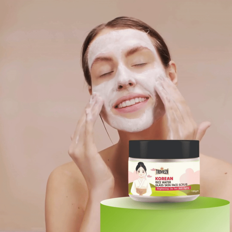 Trovieza Korean Rice Water Glass Skin Face Scrub – Smooth, Bright & Radiant Glow