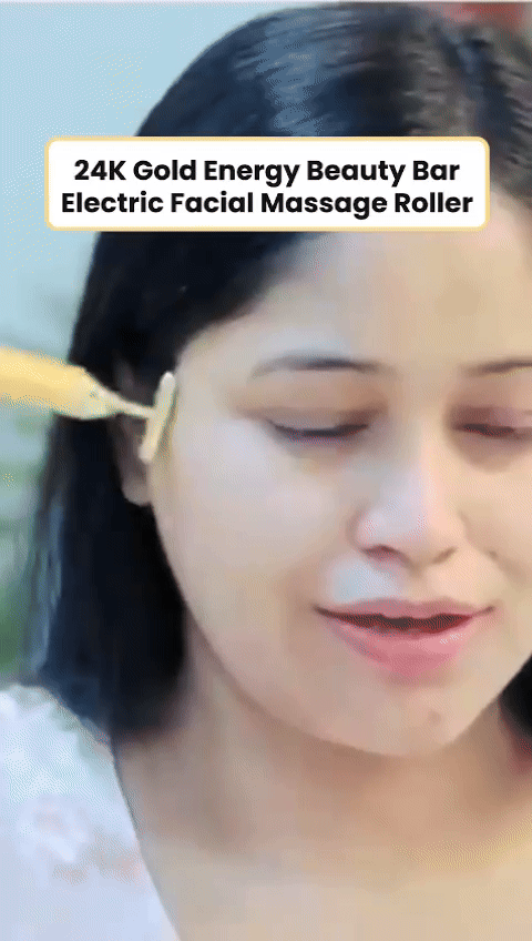 24K Gold Energy Beauty Bar Electric Facial Massage Roller