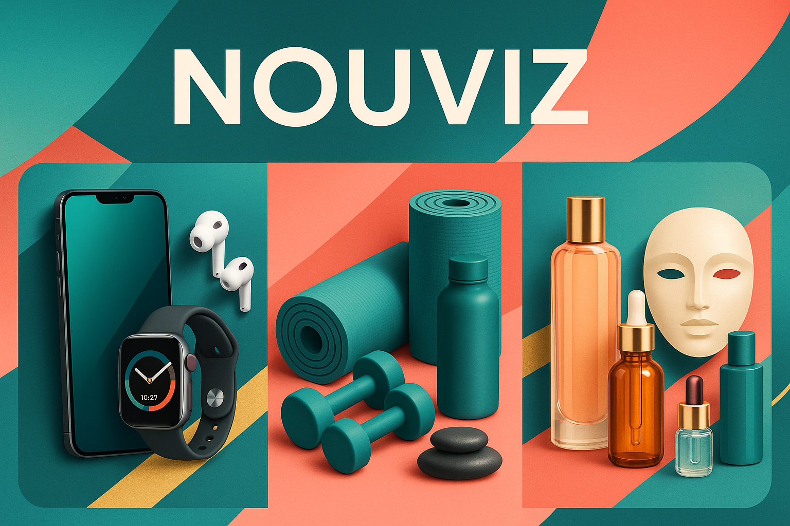 i want a catchy image for my brand where i want to sell products like gadgets,fitness and wellness, beauty and skin care